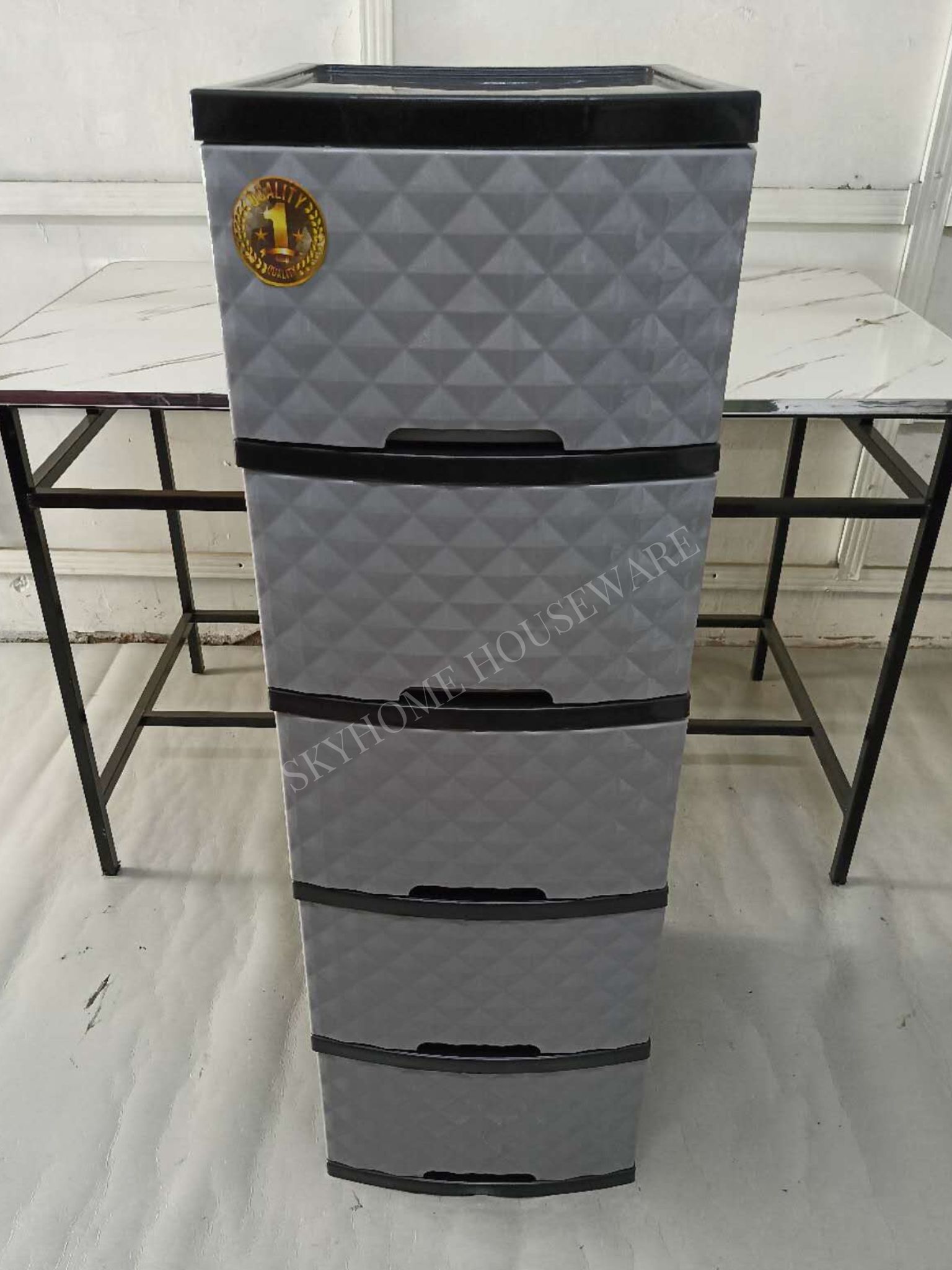 Bengar Multi-Layer Plastic Diamond Design Drawer (5 Layer) Drawer ...