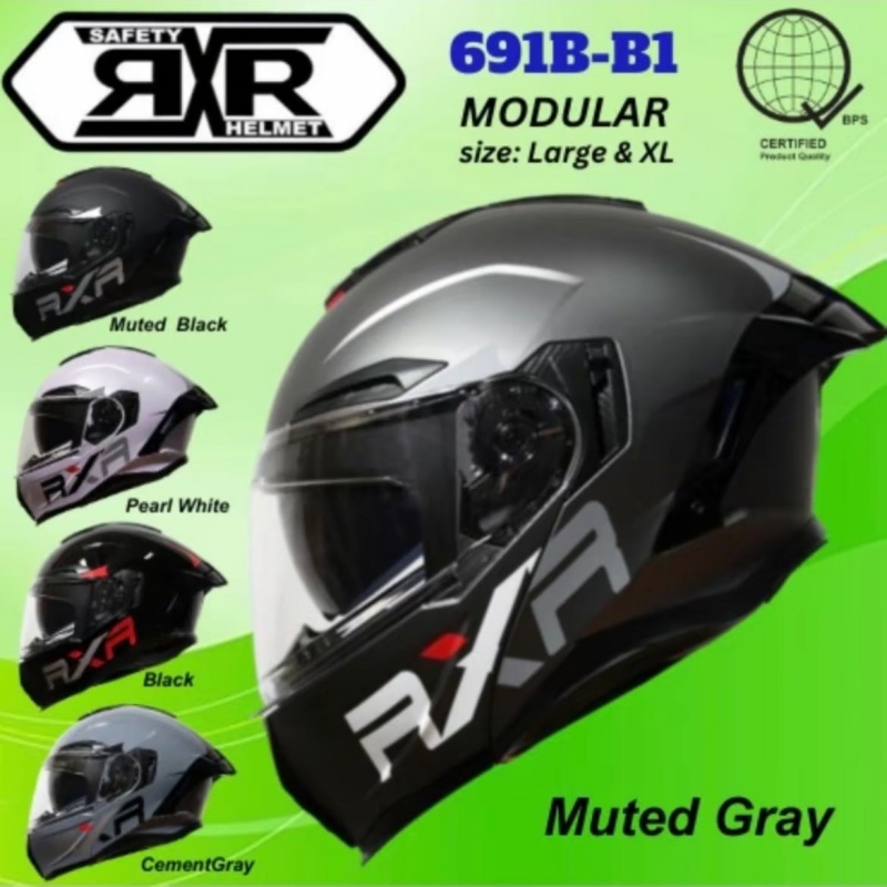 RXR Modular Helmet Full Face Double Visor Stylish Motorcycle Helmet ...