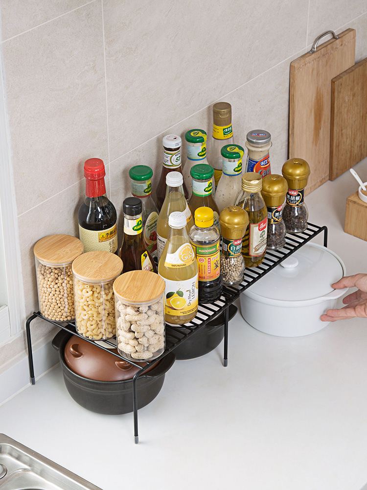 Kitchen Seasoning Rack Interlayer Shelf Kitchen Dish Rack Iron Rack ...