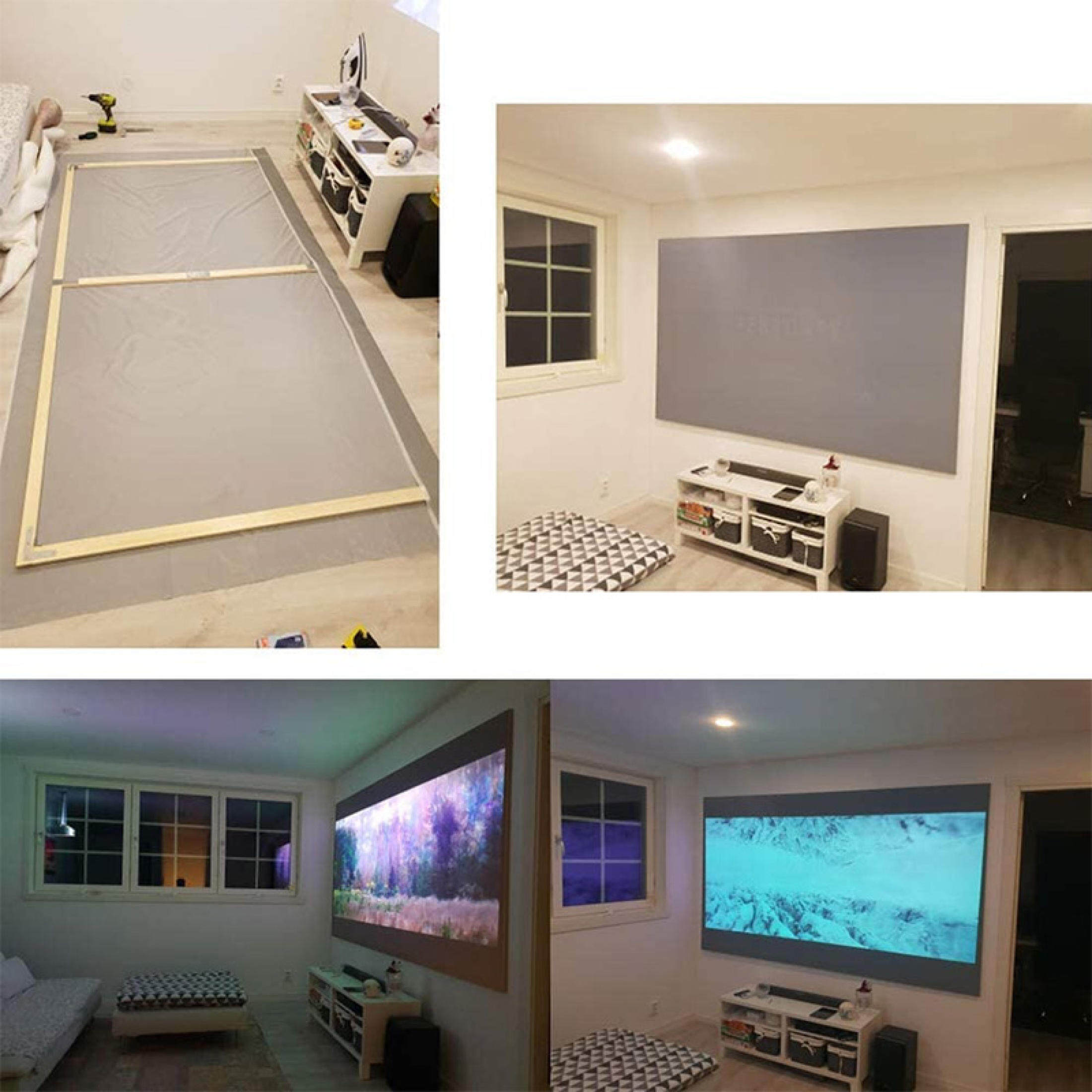 Projector Screen 120 inch Foldable Portable 16:9 HD 84 inch Movies ...