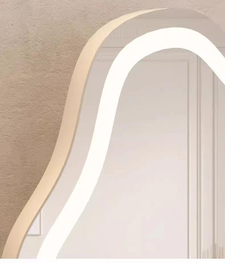 Modern LED light makeup mirror with base glass vanity supplementary ...