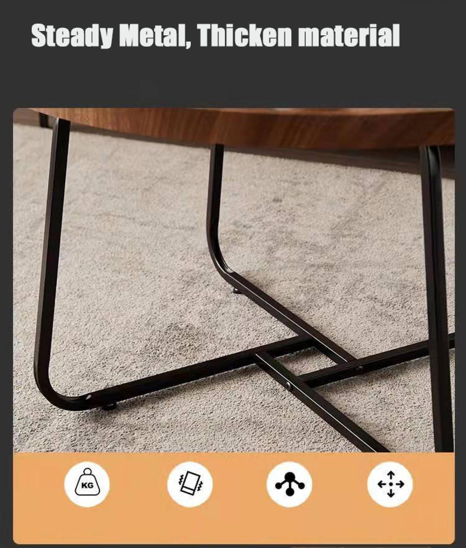 COD Nordic Style Steel Wood Tea Table Creative Small Simple Modern ...