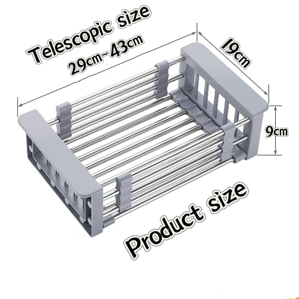 Expandable Dish Drying Rack Over Sink Stainless Steel Adjustable Dish ...