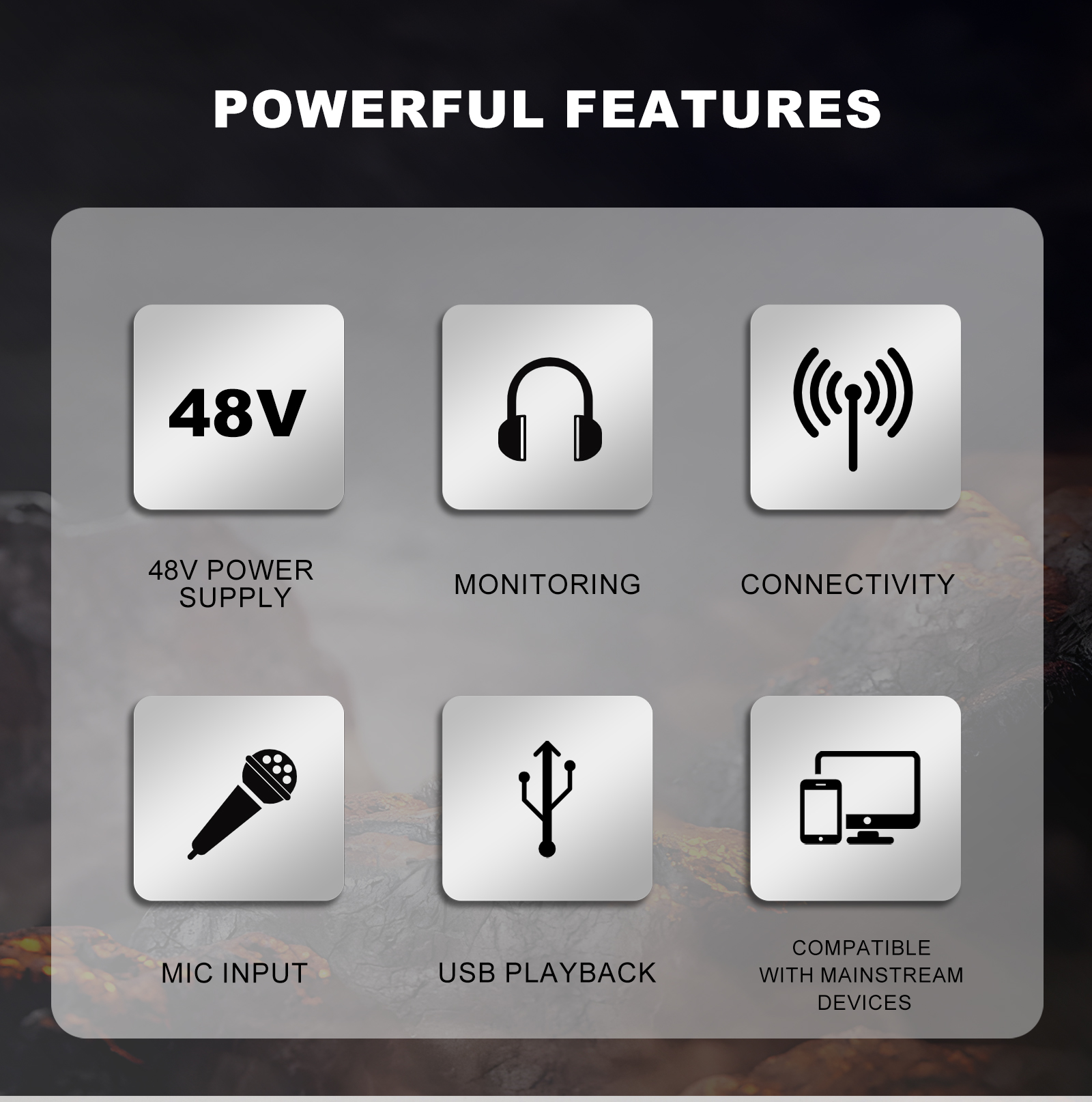 4 Channel Audio Mixer 48V Phantom Power Monitor Path Portable Mini ...