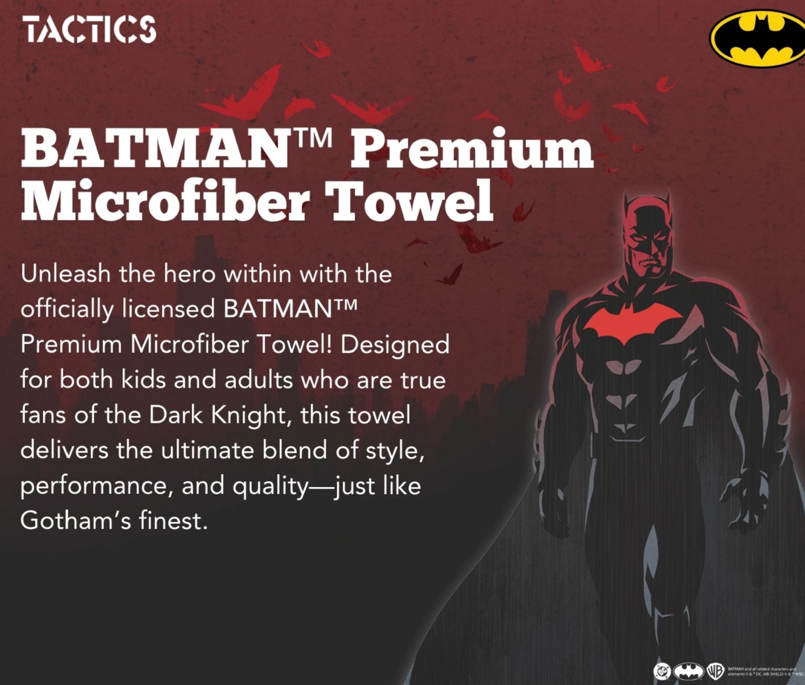 Batman™ Quick Dry Microfiber Sports Towel | Fast Absorbent Gym Workout ...