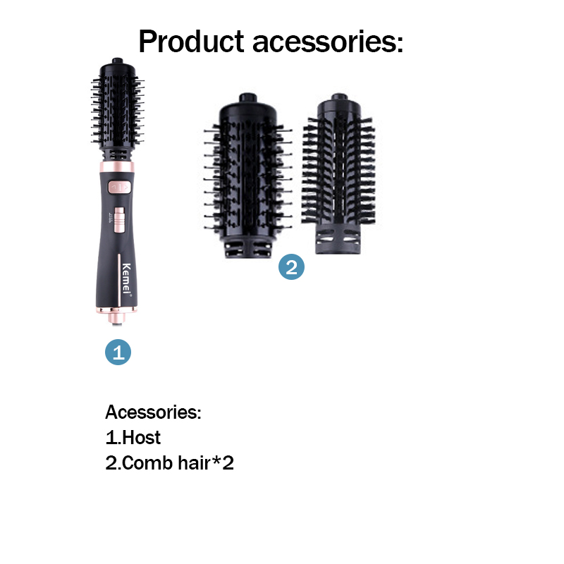 Kemei 2 in 1 detachable electric curling comb 3D heating massage scalp ...
