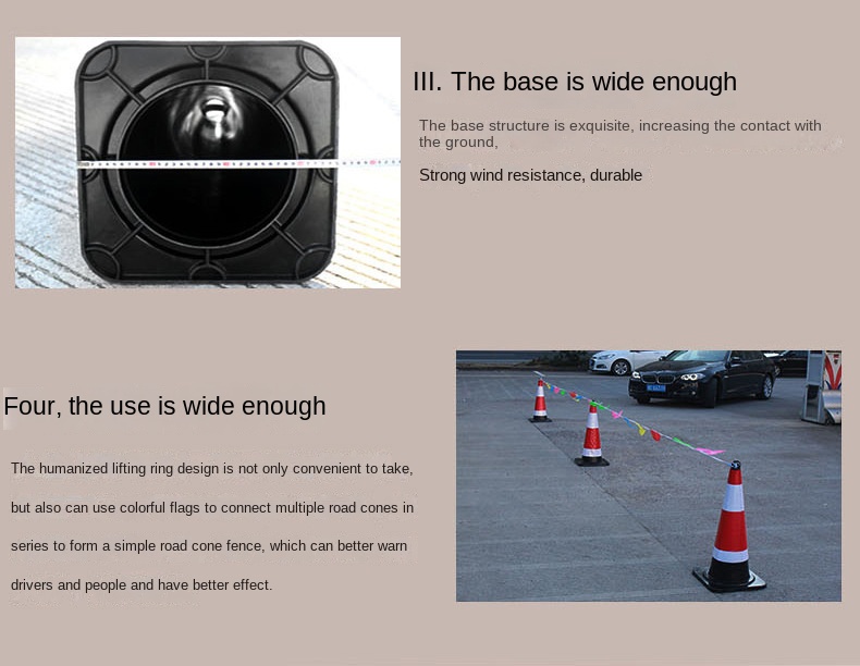 60CM 70CM 90CM rubber cone roadblock cone ice cream cone traffic safety ...