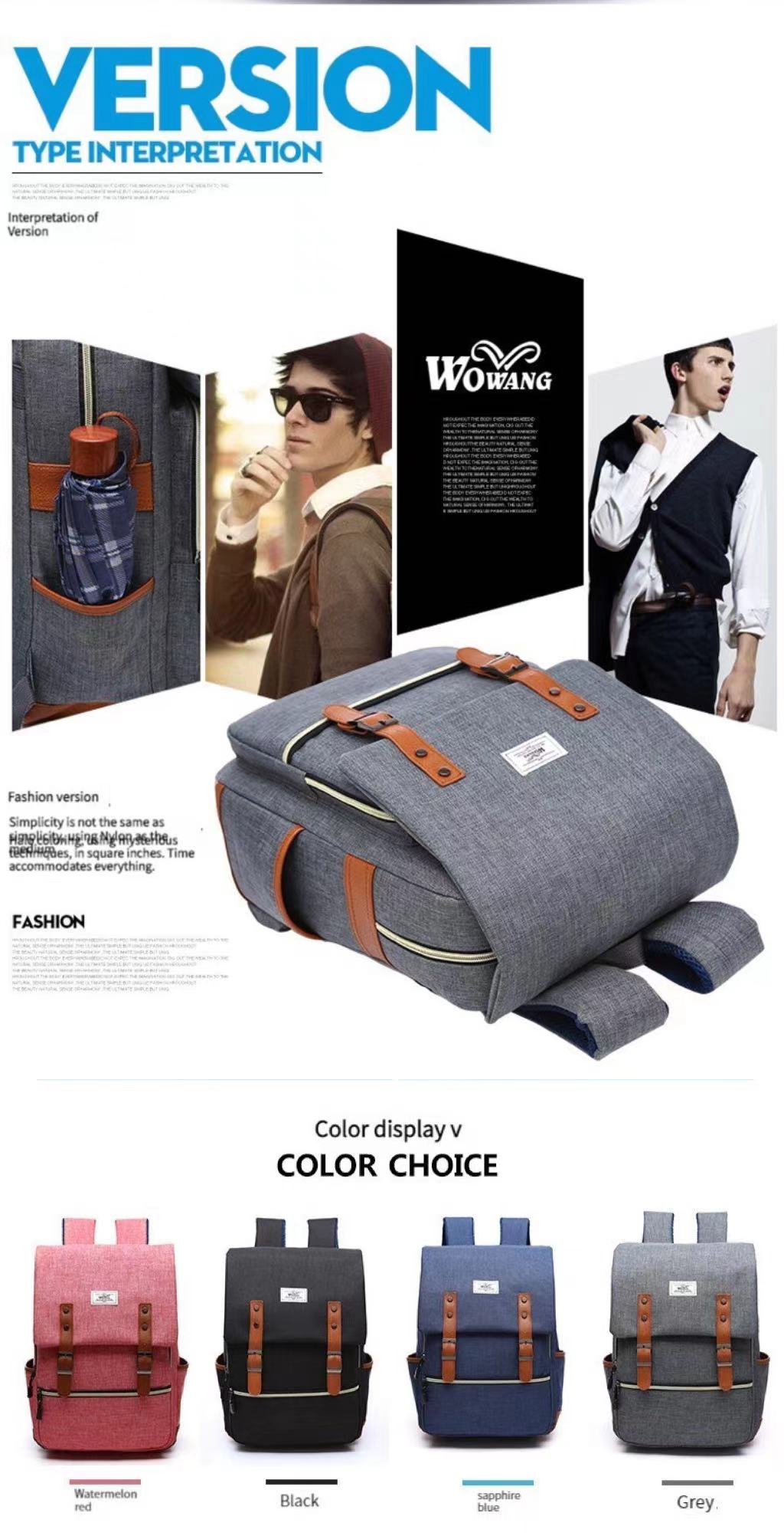 COD Japanese backpack laptop backpack large cover type travel bag nylon ...