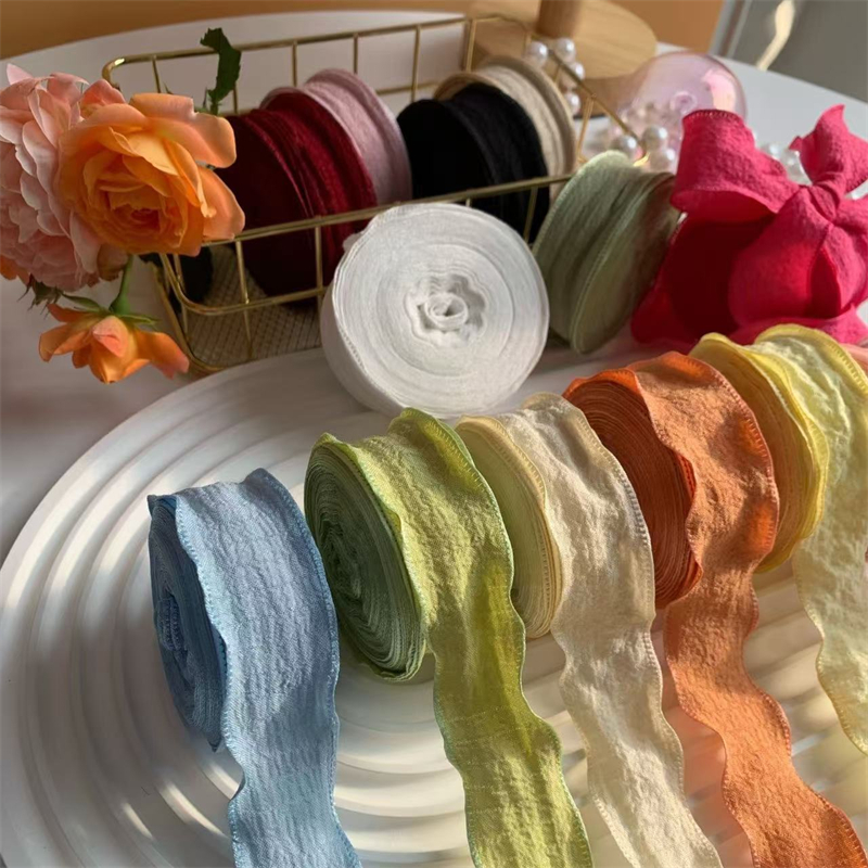 Wrinkled Fishtail Yarn Ribbon Handmade DIY Gift Flower Wrapping Wedding ...