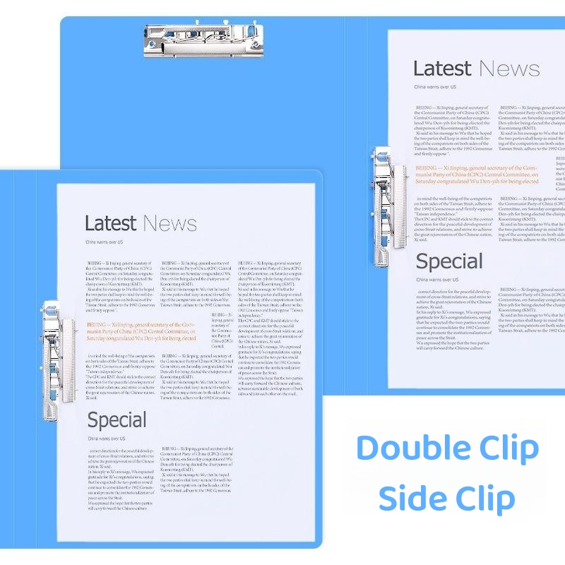 Long Clipboard Portfolio with Spring Clamp Single/Double Strong Clip ...