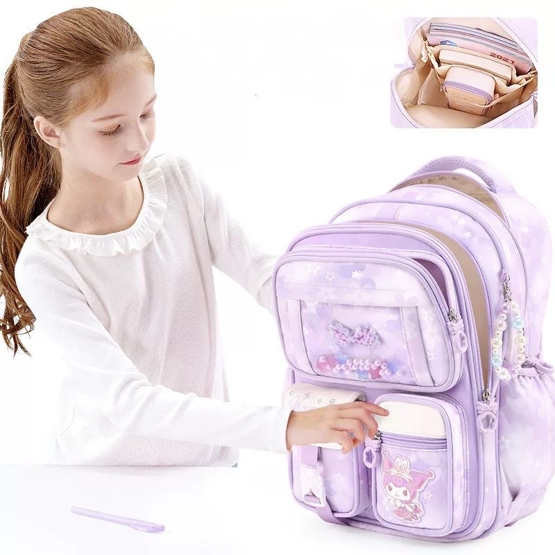 Kuromi Melody Cinnamoroll Lightweight Spine Protector School Backpack ...