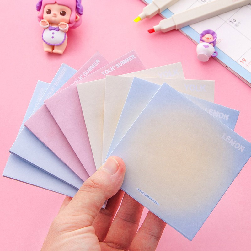50 Sheets Gradient Color Sticky Notes Mini Blank Message Pad Self ...