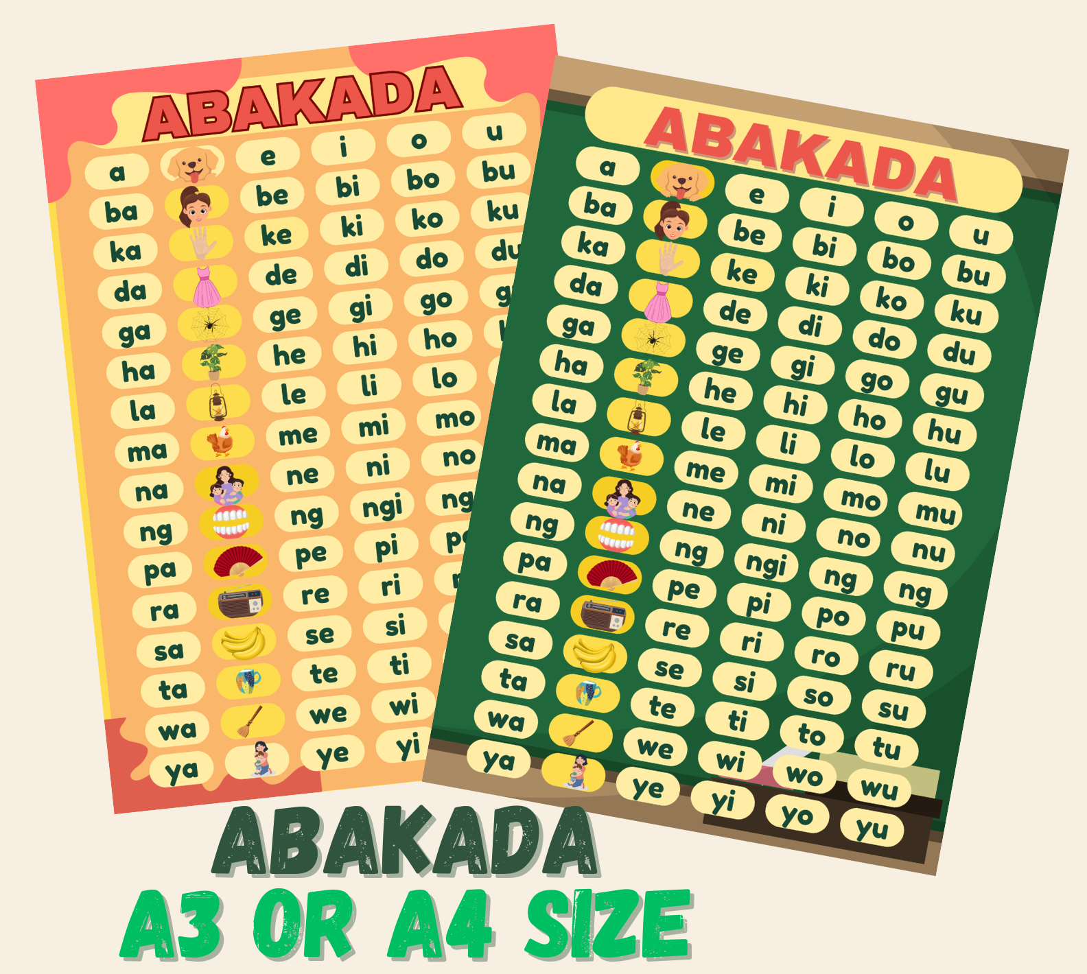 ABAKADA a3 or a4 chart laminated poster | Shopee Philippines