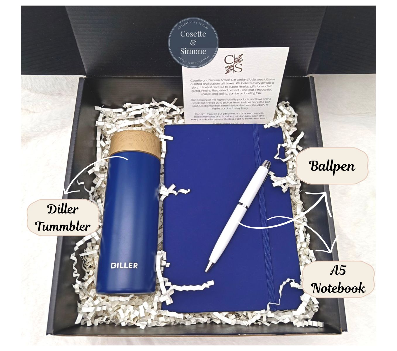 COSETTE&SIMONE Luxury Gift Set Box Corporate Client Diller Water Bottle ...