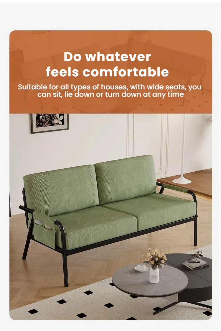 Compact Metal Frame Sofa, Comfortable And Breathable, Simple Small Sofa ...