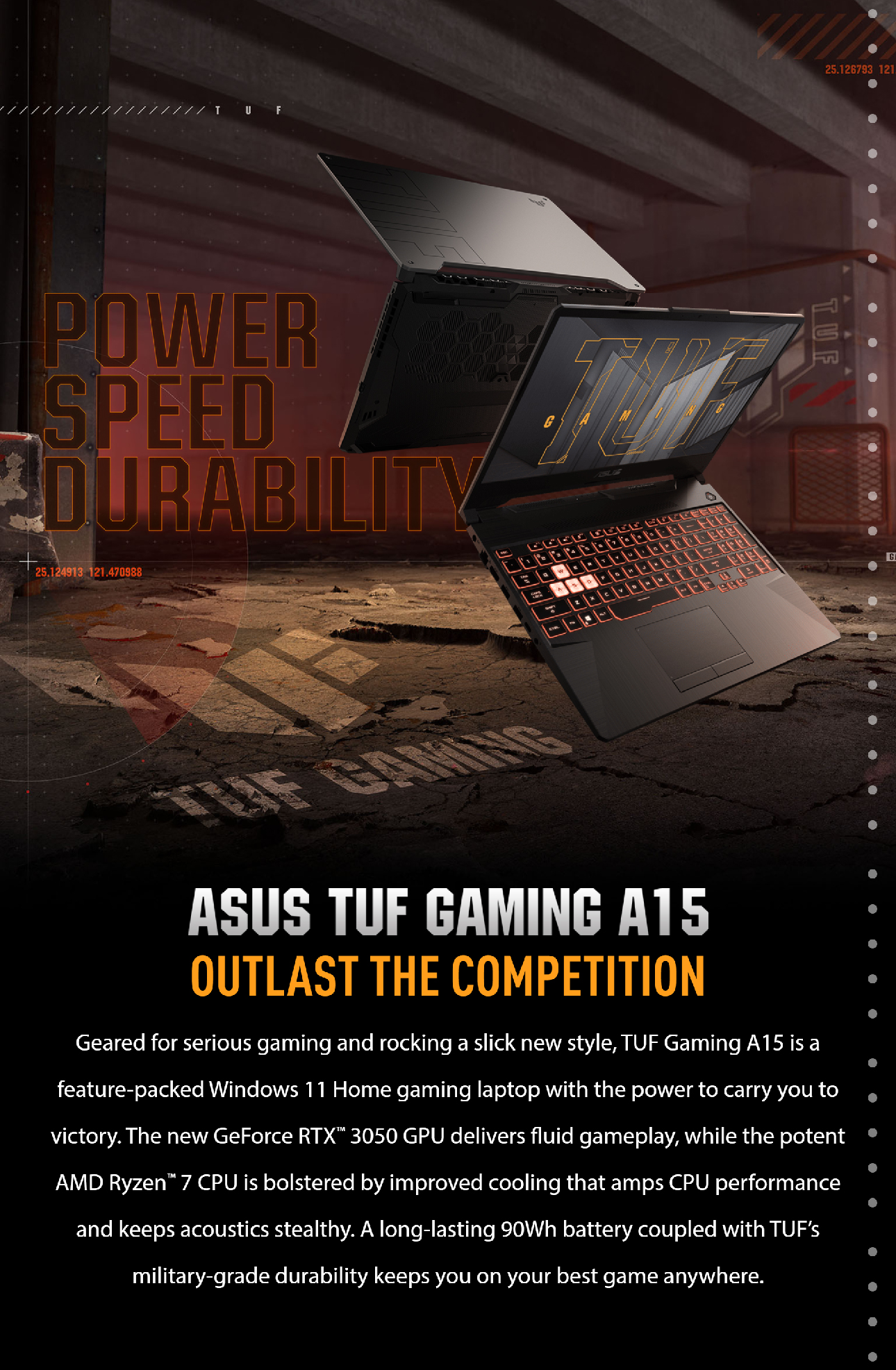 ASUS TUF Gaming A15 FA506, 15,6 ", Processore AMD Ryzen 7 7435HS 16 Gb 512 Gb Ssd Black 398818 - Foto 2