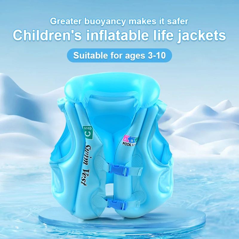 METECH Kids Inflatable Safety Swim Vest Life Jacket Swimming Aid PVC ...