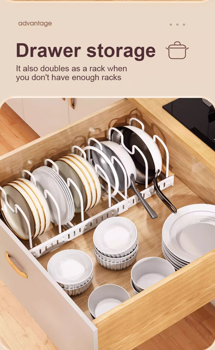 SOFTHOME 7/10 Brackets Dishes Organizer Adjustable Width Kitchen Rack ...