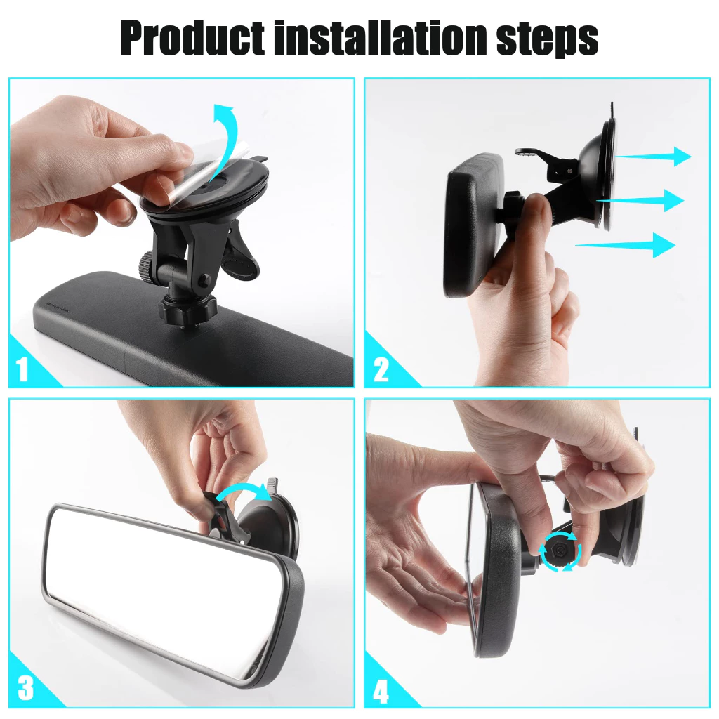 Rear View Mirror Suction Rear View Mirror Wide Angle Interior Anti ...