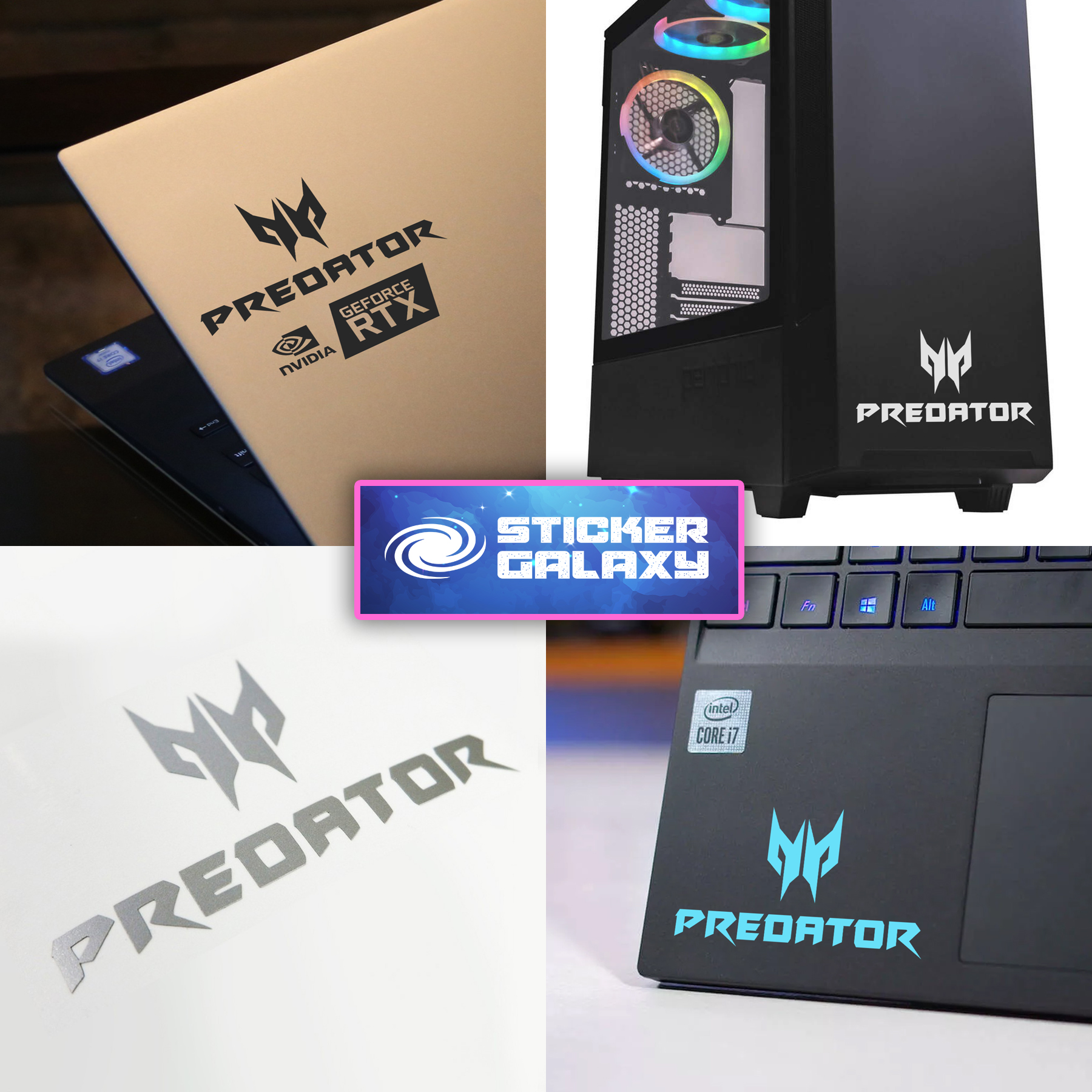 Predator WATERPROOF STICKER for pc gamer for pc case, laptop, cellphone ...