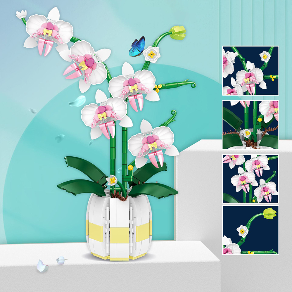Building Blocks Mini Flower With A Vase Bouquet Block Assembly Toy ...