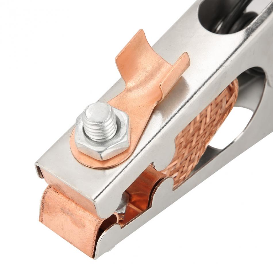 Professional 500A Welding Ground Clamp – Copper Plated Jaw, Braided Shunt, Stainless Steel Construction