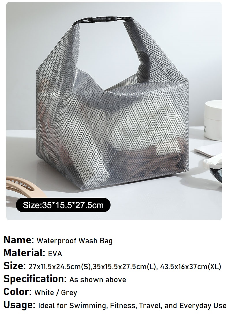 EVA Travel Cosmetic Swimsuit Bag Waterproof Semi-Transparent Handheld ...