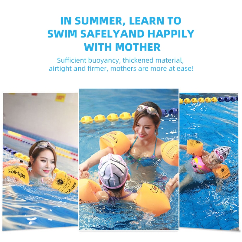 1Pair Adult Kids Inflatables Swimming Arm Rings Portable Floating ...
