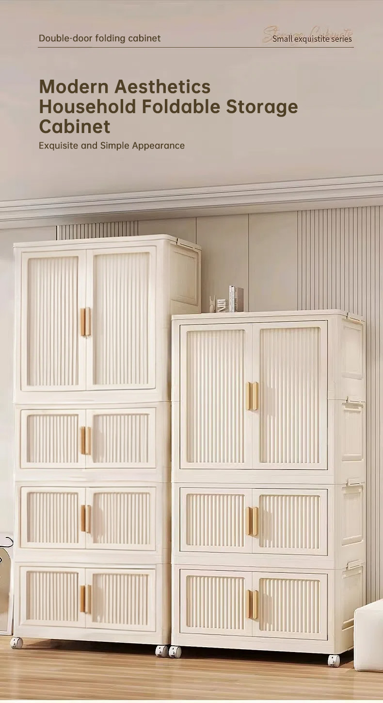 Folding storage cabinet multilayer multifunctional&movable living room ...