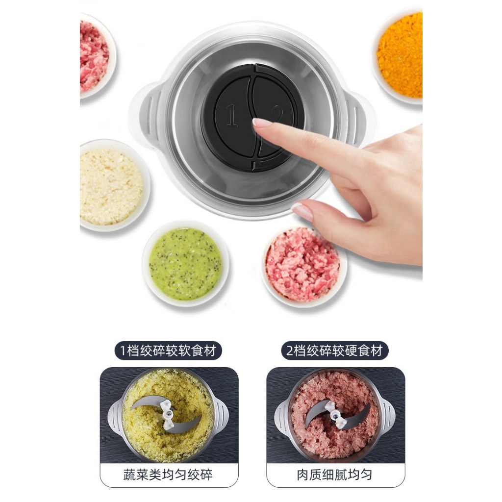 Buy 1 get 1 free 2L Meat Grinder Electric Food Processor Large Capacity ...