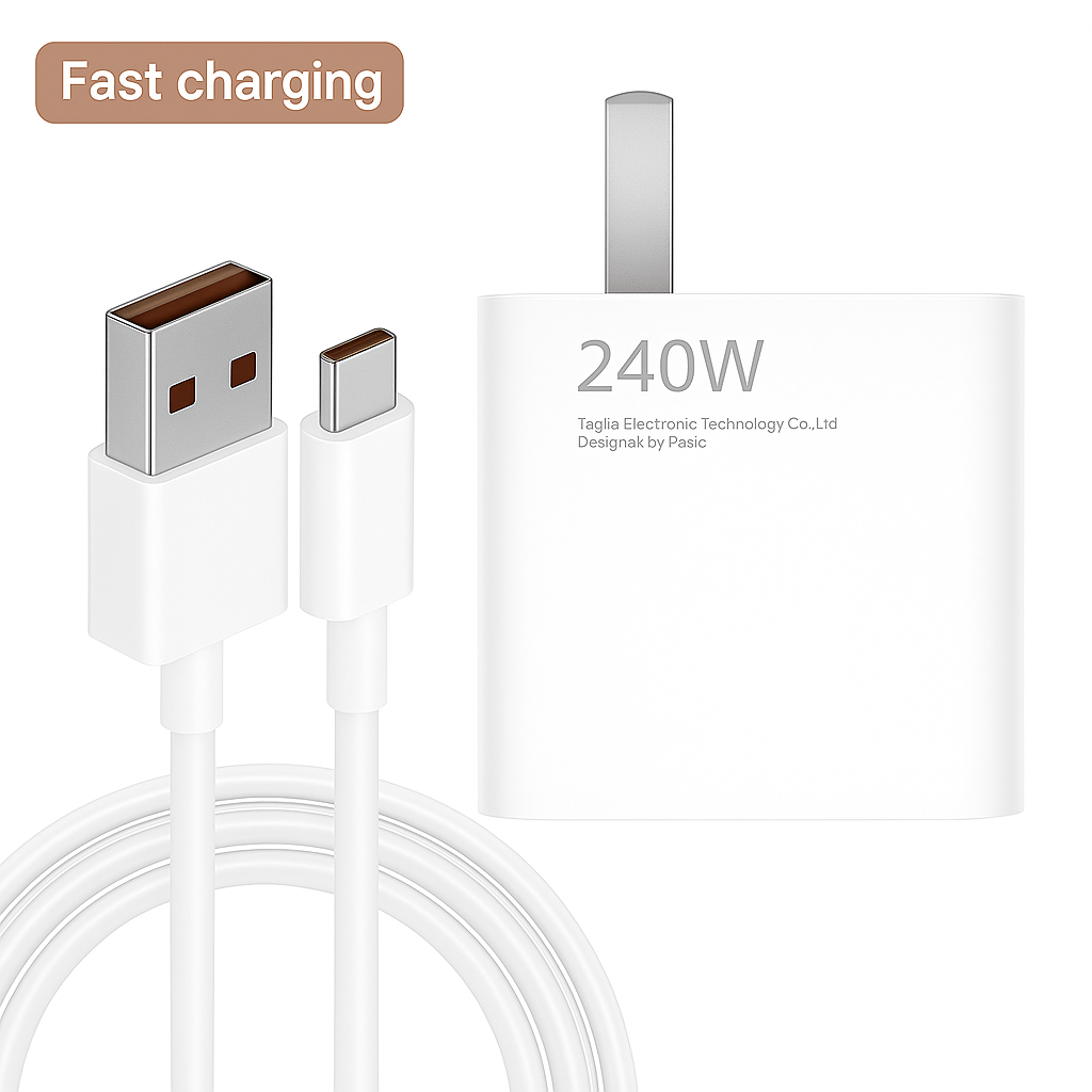 240W SET USB Super Fast Charging Adapter with 6A USB Cable For Android ...