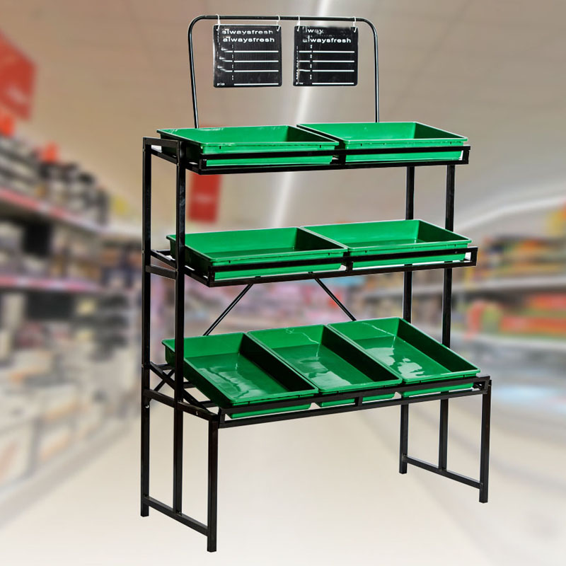 Supermarket fruit store shelves vegetable and snack racks multi-layer ...