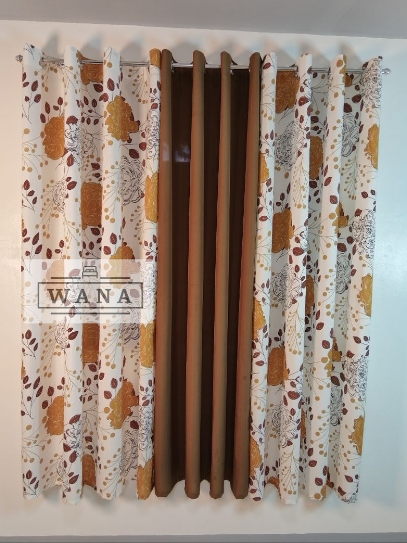 WANA - 3in1 Set Camella Brown Ring Window Curtain Sold by Set and Piece ...