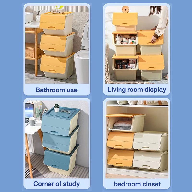 STON Flip Top Storage Box Stackable Multifunction Nordic Organizer Toy ...