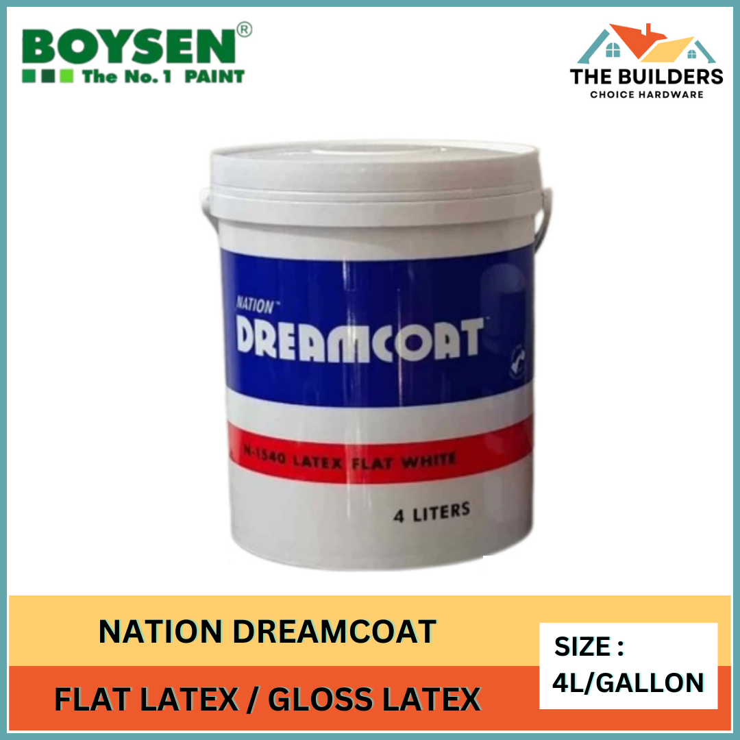 NATION DREAMCOAT FLAT OR GLOSS LATEX WHITE 4L GAL N-1540 OR N-1541 FOR ...