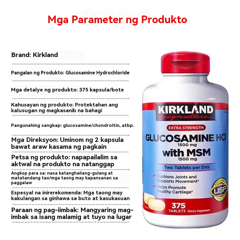 Kirkland Signature Glucosamin Mit MSM-Tabletten, 375 EA