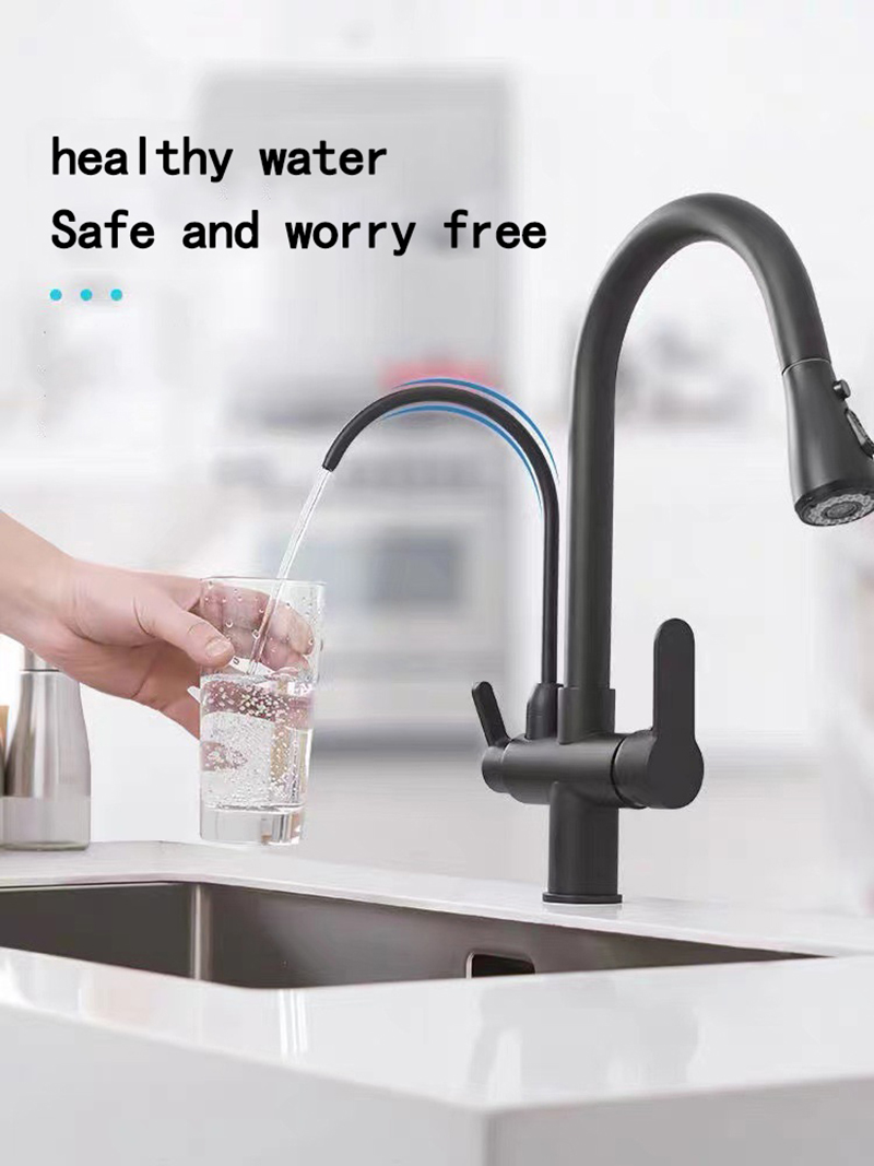 304 stainless steel kitchen faucet Pull Out Rotating 360 Degrees Pull ...