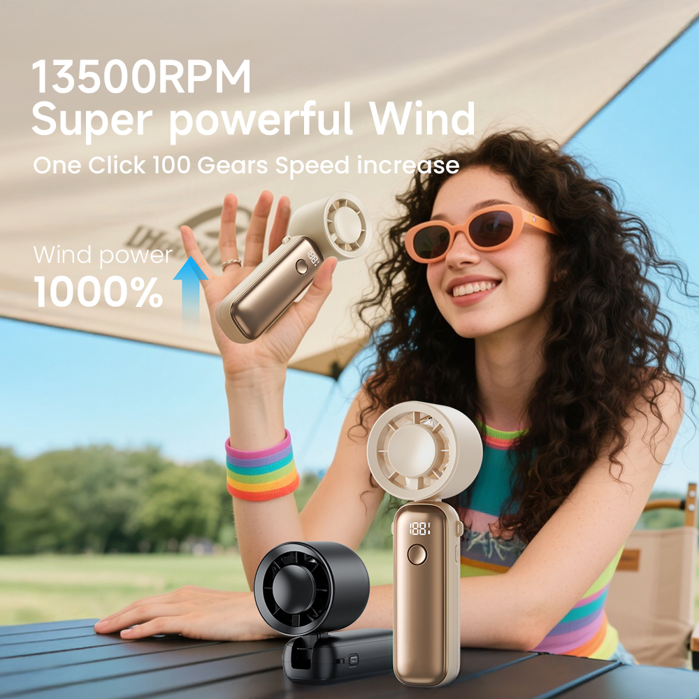 MAXAWEI YF08 Handheld Fan 4000mAh 13500 RPM 5 Gear Strong Wind USB Desk ...