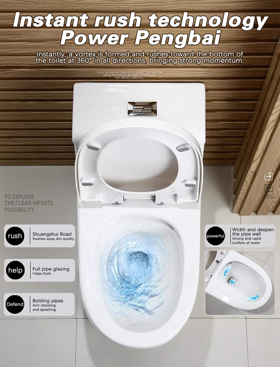 【COD】Smart toilet and dual-flush tank siphonic flushing integrated ...