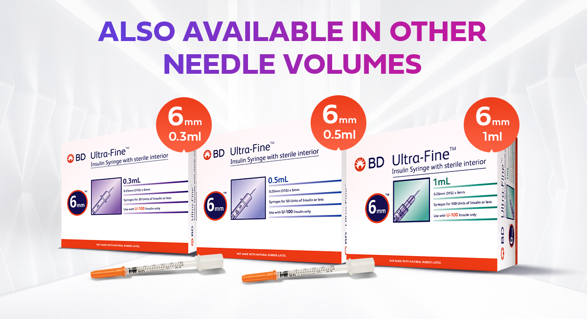 BD Ultra Fine 6mm Insulin Syringe 1ml/cc (100 pcs box) (10x10 pouch ...