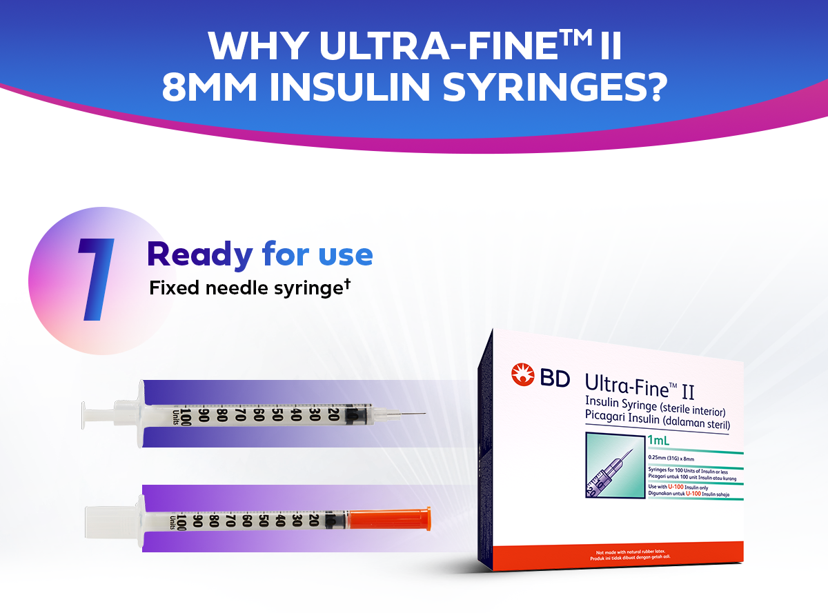 BD Ultra Fine 8mm Insulin Syringe 1ml/cc (100 pcs box) (10x10 pouch ...