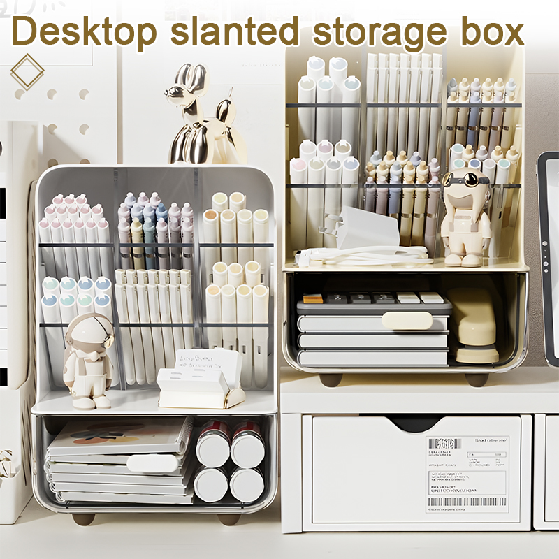1-Piece Student Stationery Large-Capacity Storage Box with Drawer ...