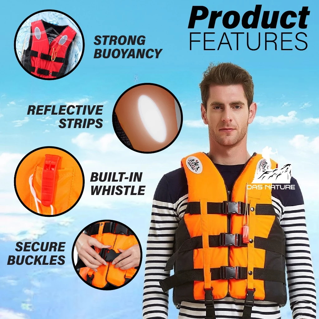 Safety Vest Life Jacket For Kids And Adult Heavy Duty Outdoor Water ...