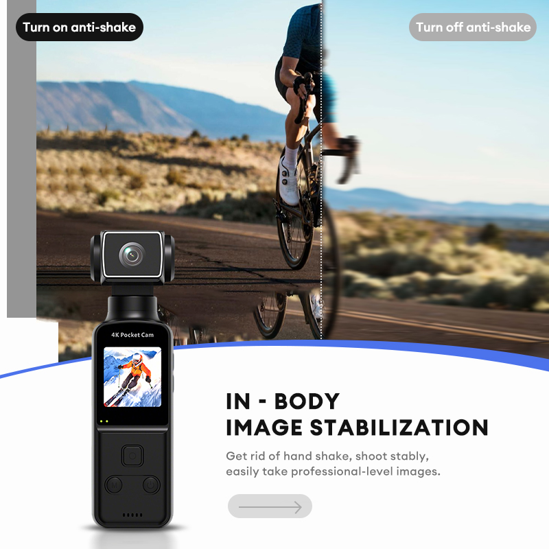 4K Ultra HD Pocket Action Camera 1.33 Inch Anti Shake 270° Rotation ...