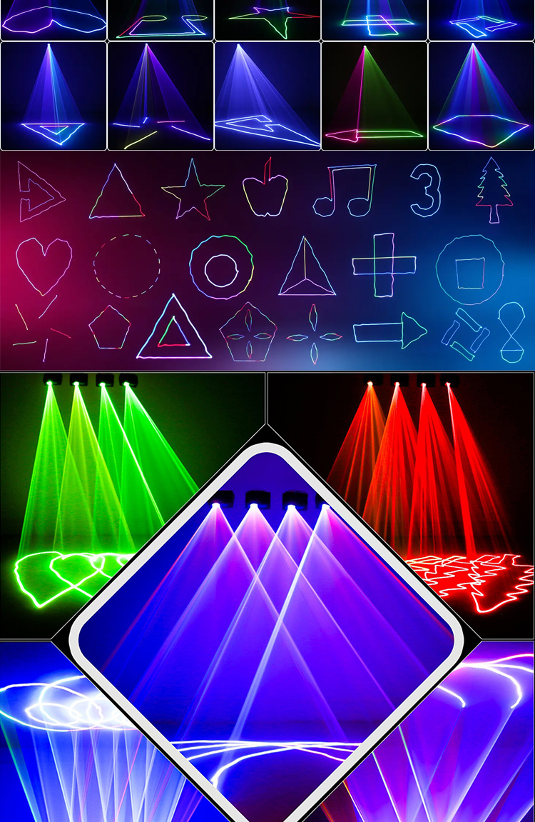 KAIY 3D Animation Disco Light Laser Light Full Color with DMX512 Sound ...