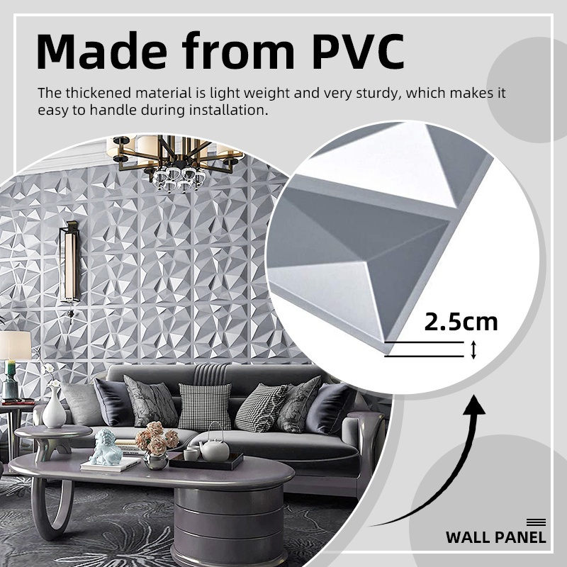 3D Wall Panel PVC Wall 50*50cm waterproof wallpaper for Bedroom living ...