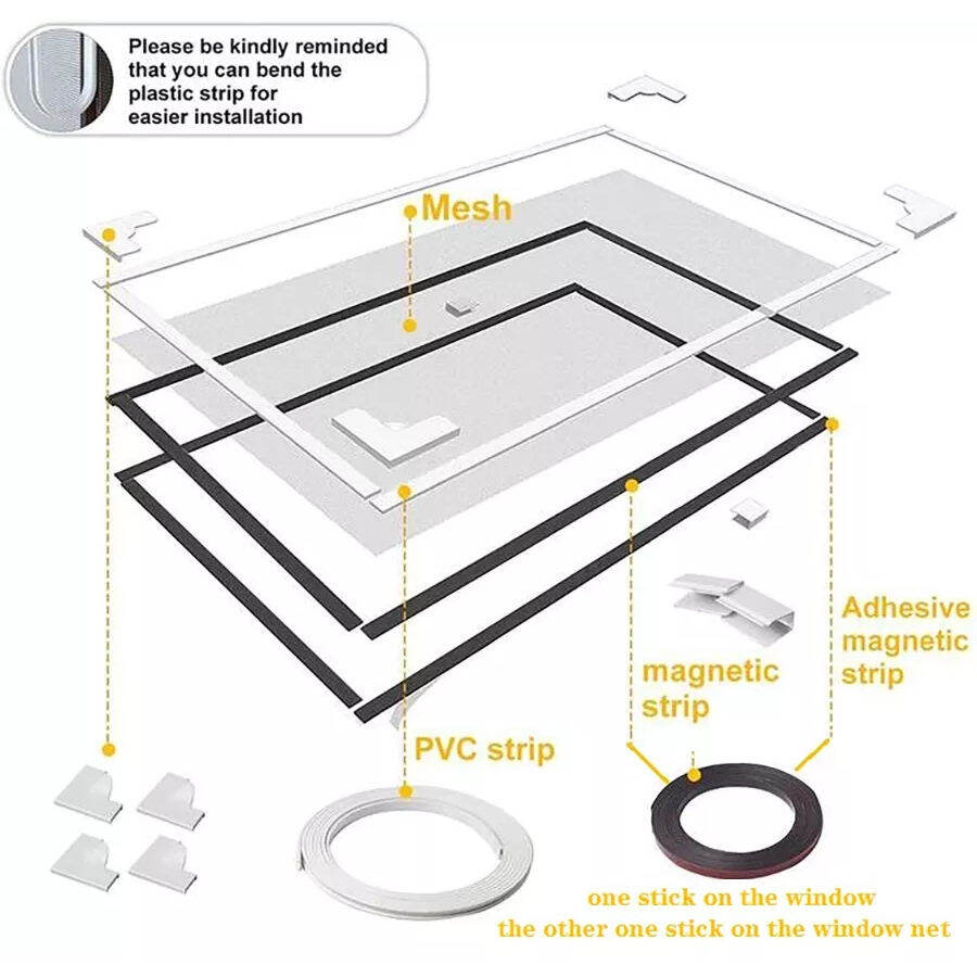 XMXN DIY Magnetic Screen Window with Frame Adjustable Window Anti ...