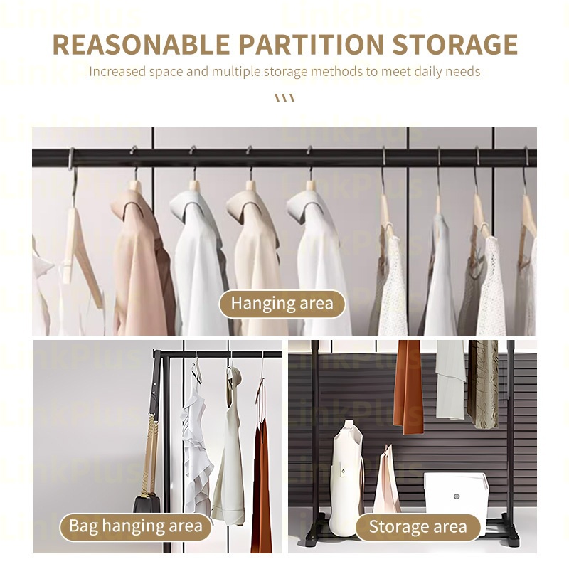 Single bar coat rack floor-standing bedroom movable clothes rack ...