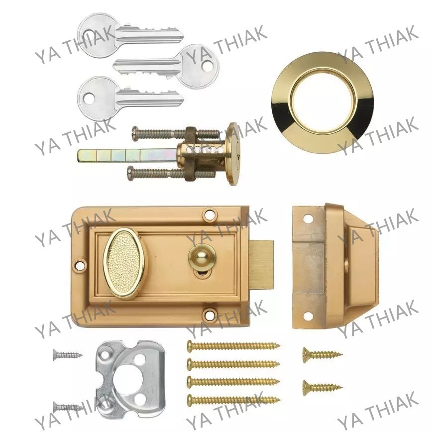 Guarantee low price - rim night latch for gate, door, doorknob brass ...
