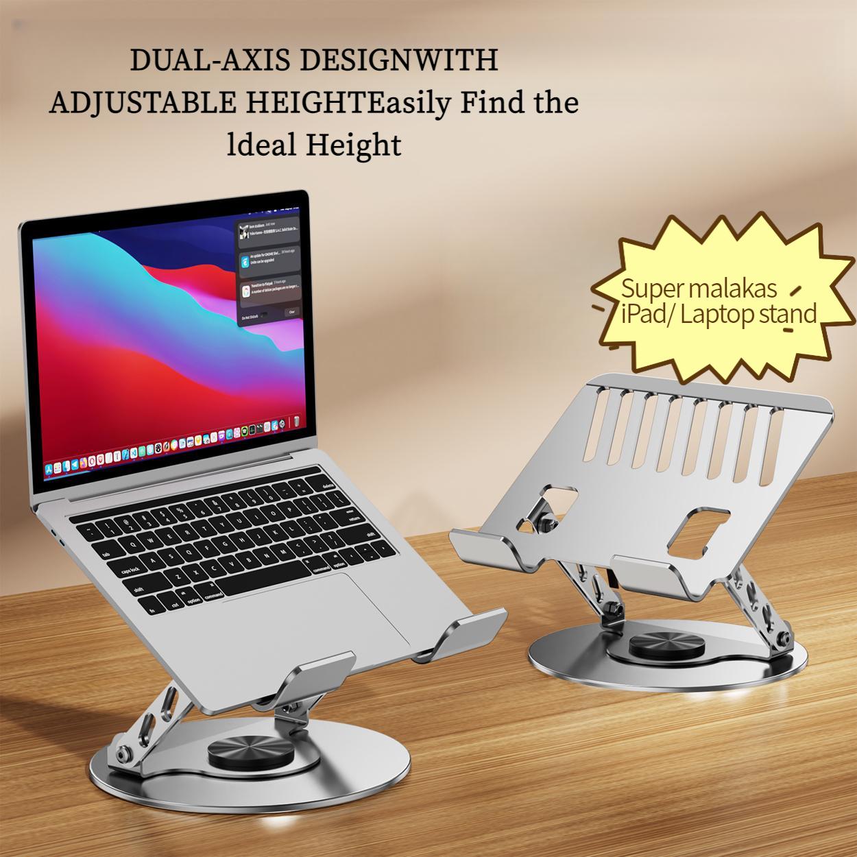 Laptop Stand with 360° Rotating Base Ergonomic Computer Riser for Desk ...